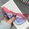 Heart Shaped Sunglasses Women Gradient Color UV400 Fashion Cat Eye Sun Glasses Ladies Summer Beach Party Street Style Eyewear