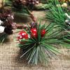 10PCS Artificial Flower Red Christmas Berry Pine Cone Holly Branches New Year Home Decoration for Home Floral Decor Crafts
