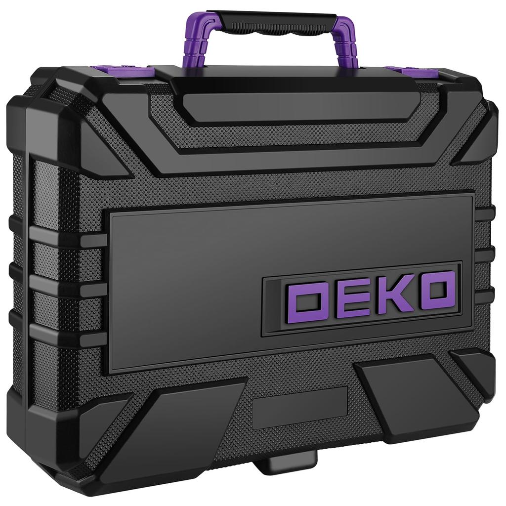 Tool Set with 8V Electric DIY Tool Power Tool Household Furniture Home Carpentry Tool Set with Convenient Storage Purple 126-Piece Drill, Set, Drill,