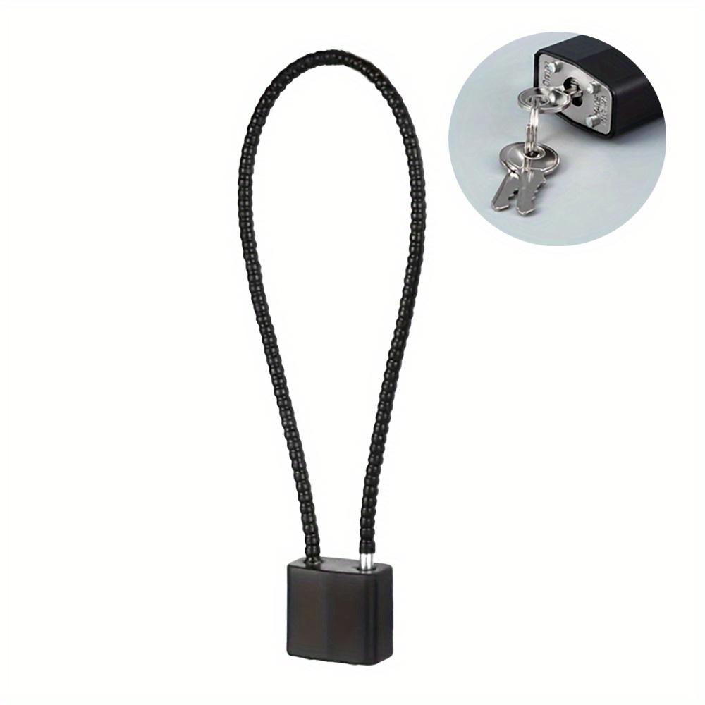 

1 шт. Мягкий стальной трос Противоугонный навесной замок разных размеров для шкафов, шлемов, корзин, ключей, подходит для использования в помещении и на улице 38cm чёрный