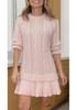 2025 Autumn/Winter Women's Wool Knit Sweater & Mini Skirt Patchwork Set