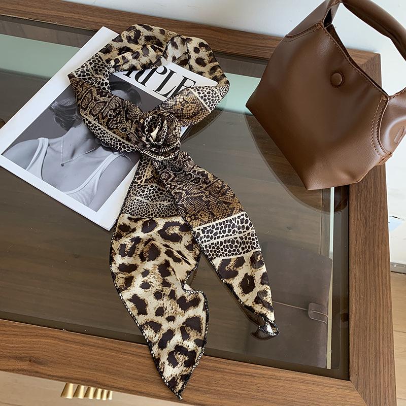 

Polka dot three-dimensional rose silk scarf women s spring and summer atmosphere niche scarf scarf narrow scarf long silk scarf цветной печати леопарда