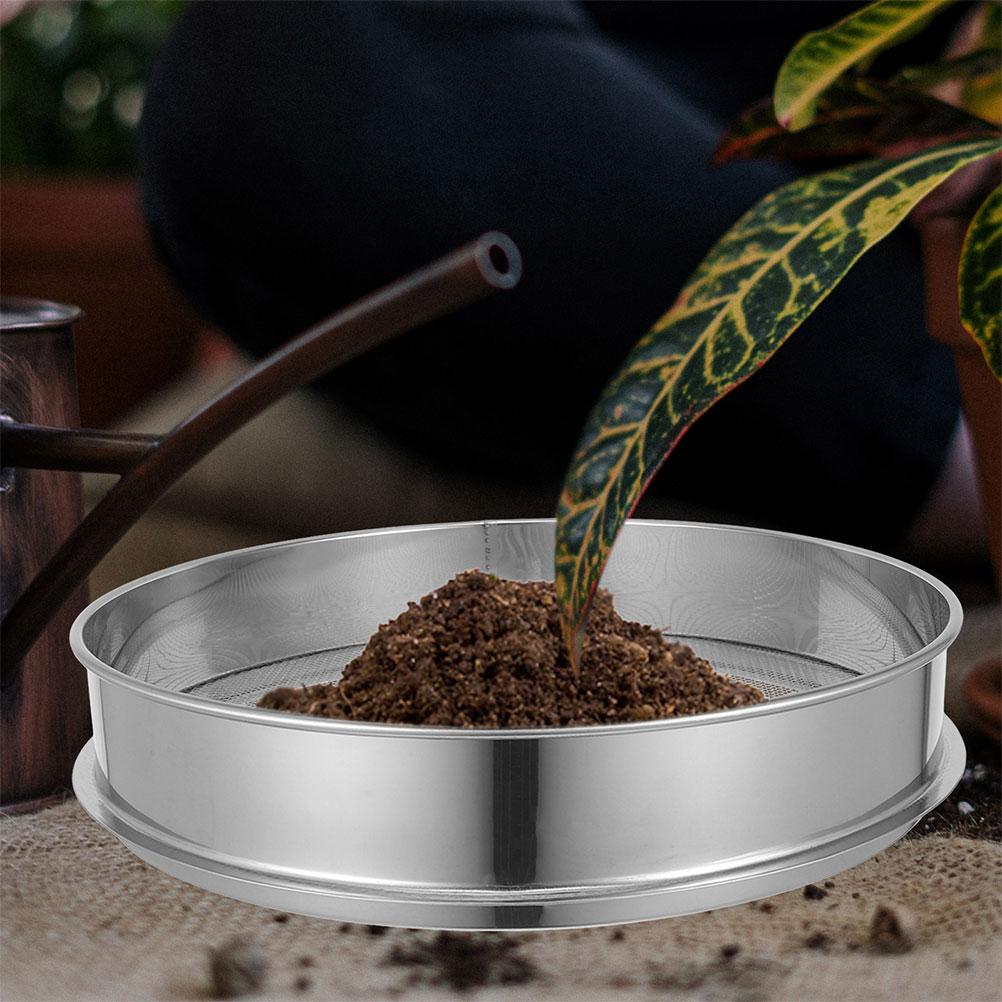Garden Sifter For Compost Sifting Tool Round Mesh Sifter Metal Sifting Tool For Garden Soil Screening And Particle Separation