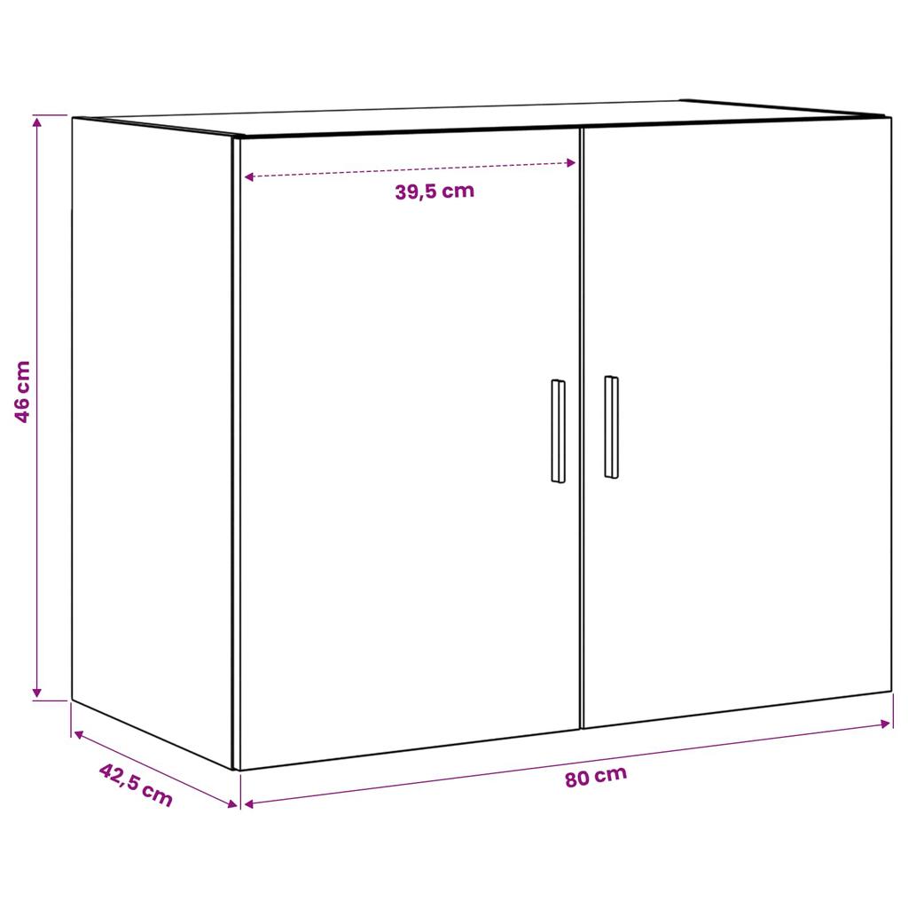Wall Cabinet Reclaimed Wood 80 X 42.5 X 64 Cm Engineered Wood