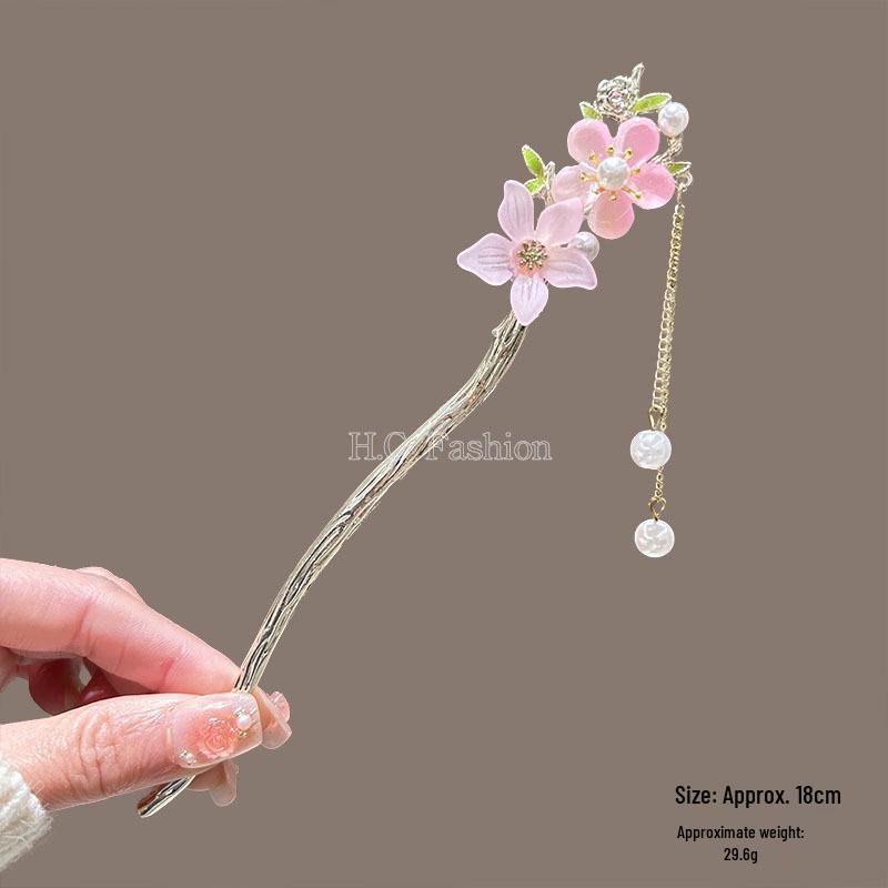 Магнолия кисточка заколка для волос: Китайский головной убор для ципао и ханьфу