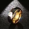 Men's Gold Tungsten Steel Ring, Korean Jewelry Design TCR-043