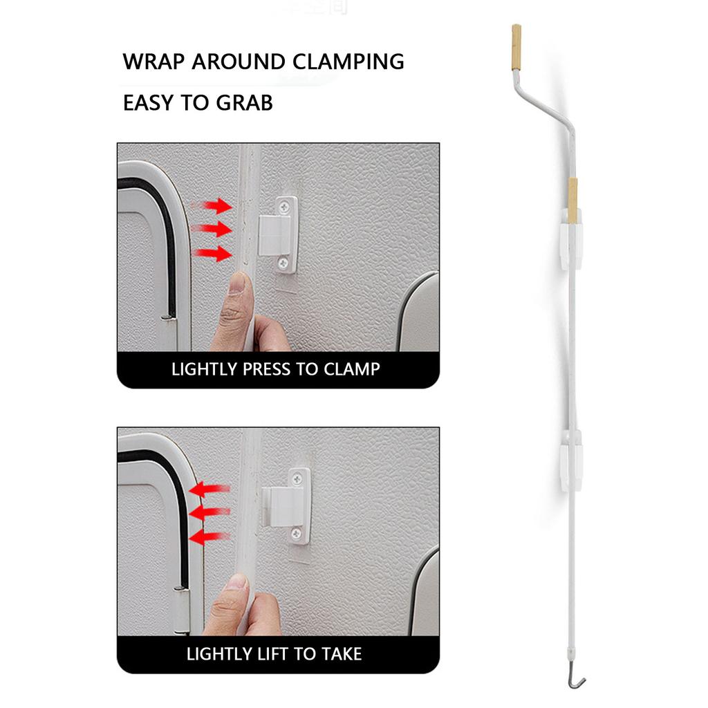 2pcs RV Awning Crank Holder Clip Plastic Awning Crank Rod Wall Mount Bracket for RV Camping Trailer Motorhome