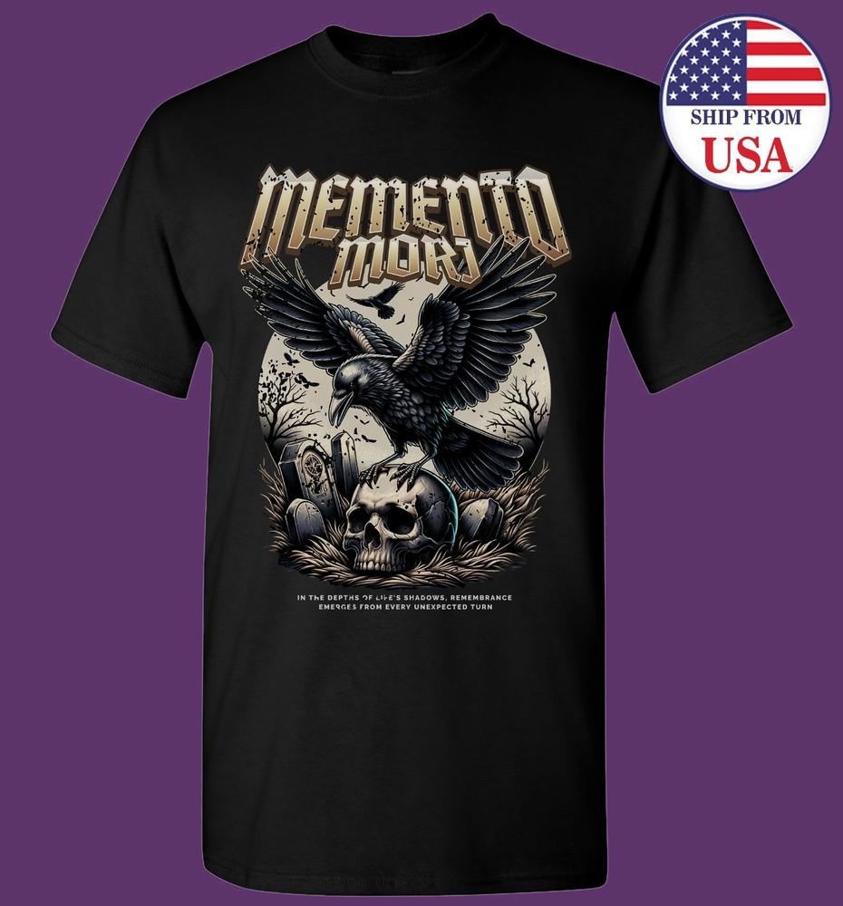 Memento Mori Crow Skull Graveyard T-shirt