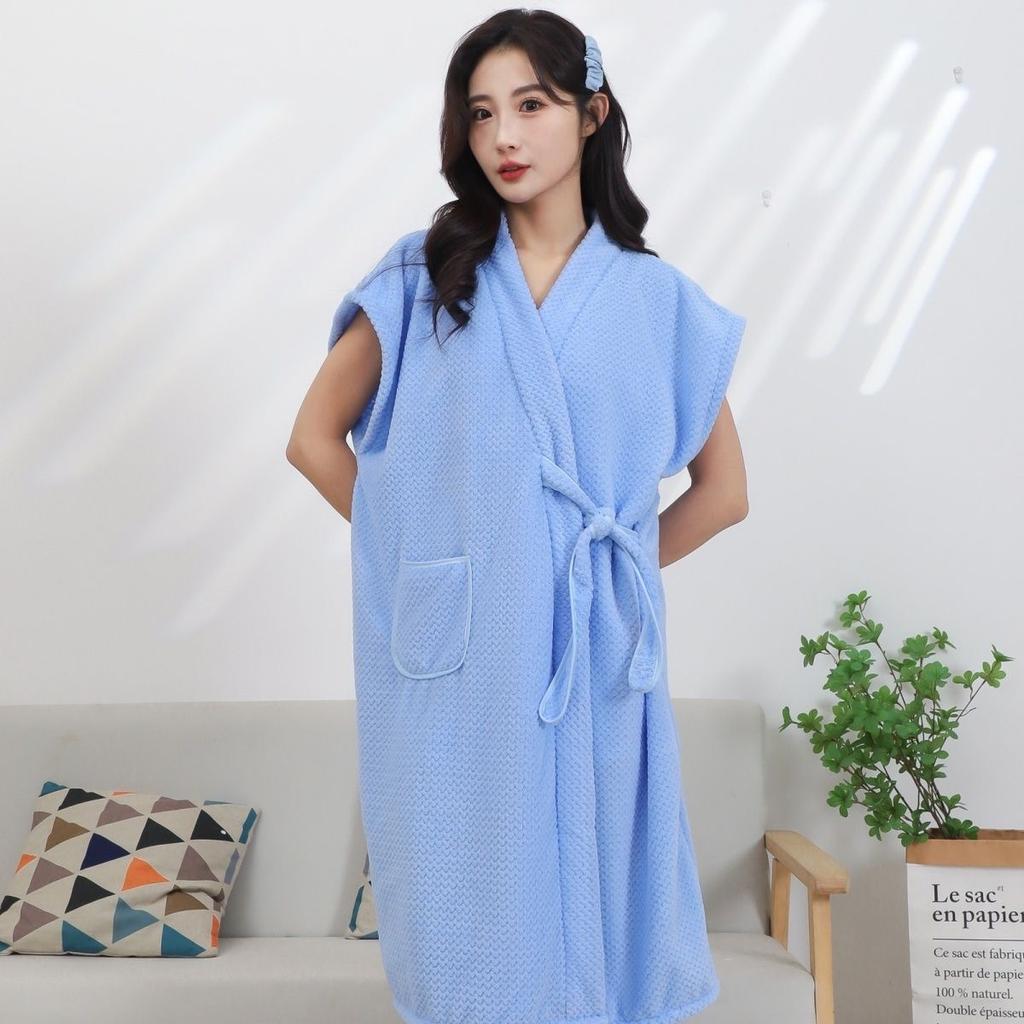 Large Bath Towels for Body Coral Velvet Bath Towels Lady Wearable Fast Drying Beach Spa Bathrobes Bath Skirt