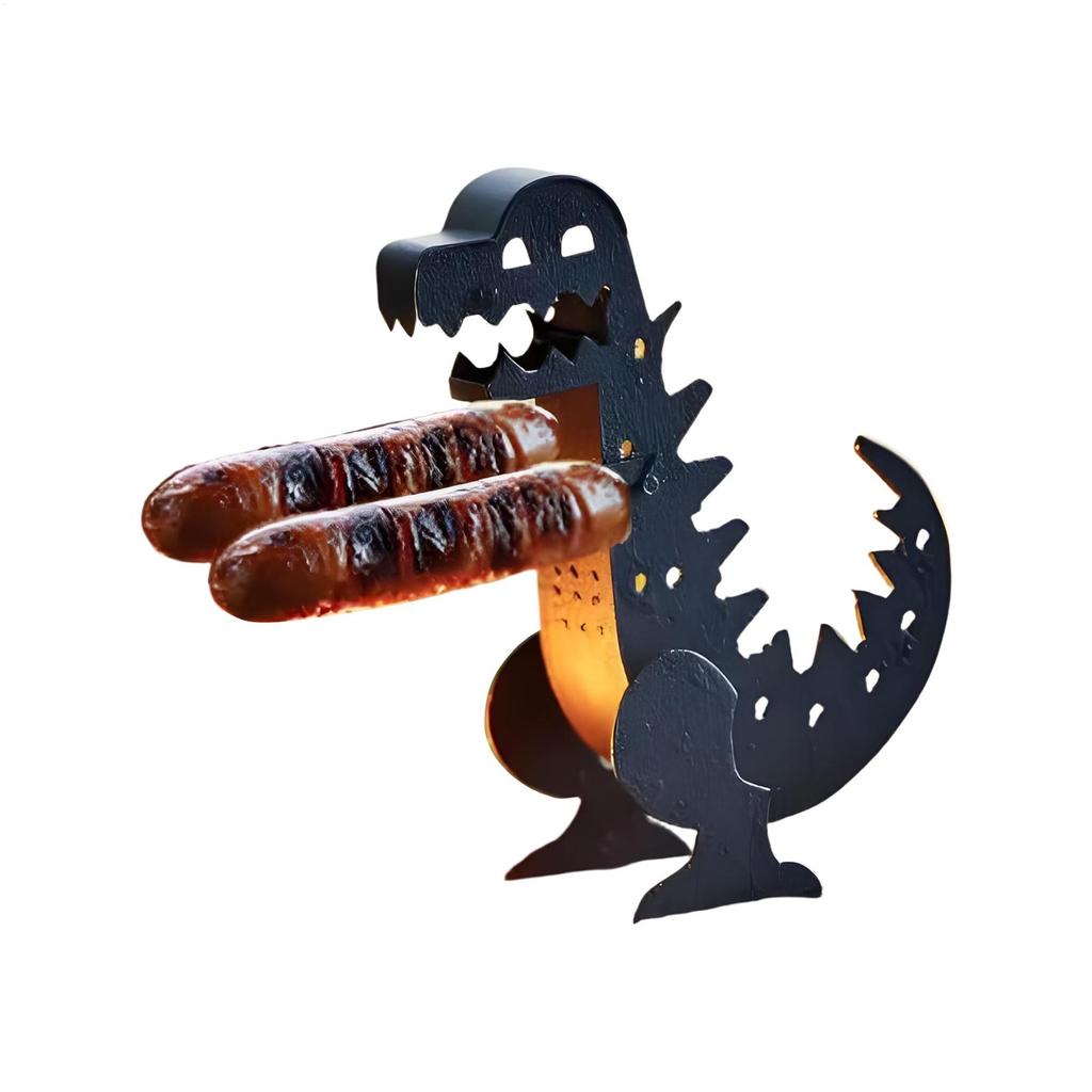 Funny Dinosaur Shape Grill Hot Dog Roller Hot Dog Grill Barbecue BBQ Rack Portable Camping Outdoor Grilling Cookware Tools