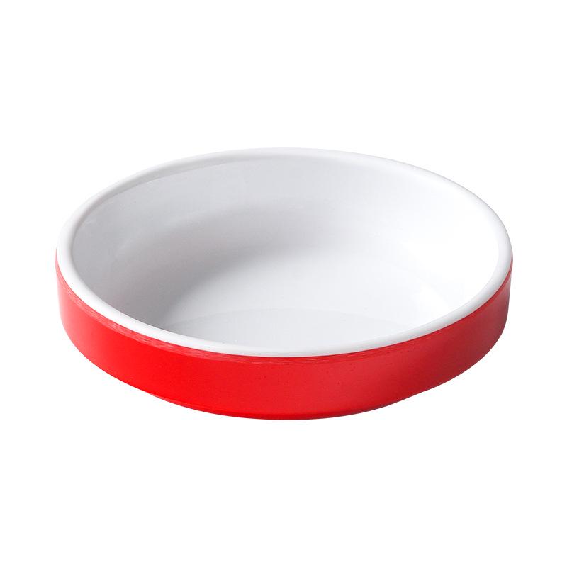 A5 Melamine Imitation Porcelain Small Steamed Vegetable Bowl, Round Plastic Tableware.