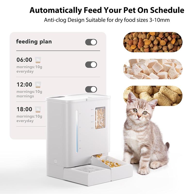 Factory Top-Quality Cat Automatic Feeder 2 in 1 Pet Food and Water Fountain Wifi APP Control Timed Smart Pet Feeder with Camera
