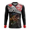 Men's Quick-Dry Fishing Shirt - Moisture-Wicking, Long Sleeve Rash Guard with Fish Design, Perfect for Hiking & Outdoor