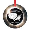 2024 Solar Eclipse Decoration Acrylic Path of Totality States Ornament Total Solar Eclipse Round Pendant Astronomy Lovers Keepsake Gift