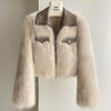 Maillard Women's Faux Fox Fur Coat: Short Leather Collar, Autumn Winter, Long Sleeve, Slimming, Age-Reducing Fashion