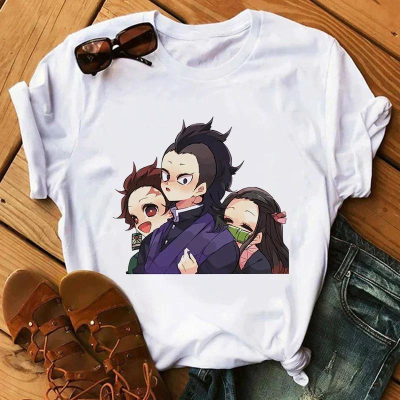 Kimetsu No Yaiba Kamado Nezuko Tričko s grafickým potiskem Ženy Harajuku Estetické bílé topy Tričko 2021 Dámské tričko japonského stylu