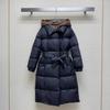 Fake two-piece detachable hooded fashion slim-fitting long down jacket women's European station high-end simple temperament women's coat