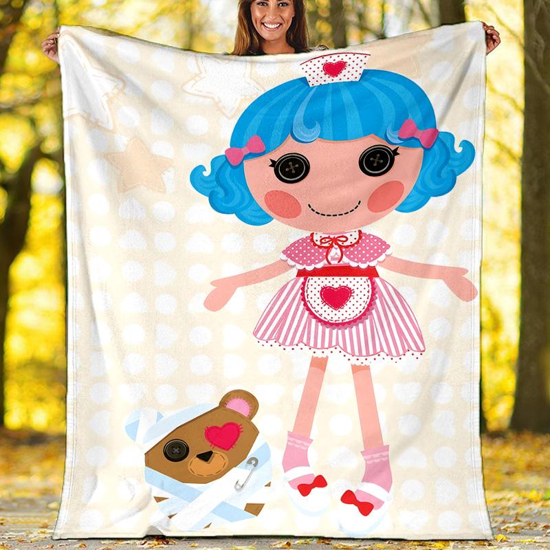 1pc Lalaloopsy1 Theme Blanket - Digital Print, Polyester, Cozy for All Seasons, Perfect for Outdoor, Camping, and Travel
