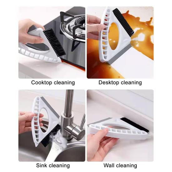 Cleaning Brush Triangular Brush Head Design Lightweight Ergonomic Handle Door Gap Brush Corner Cleaning