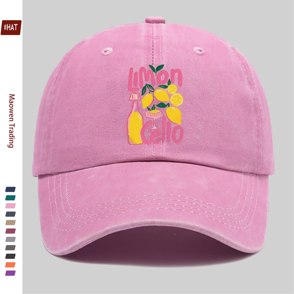 pc Fashion Lemon Liquor Print Baseball Cap Trendy Casual Sun Hat Comfortable Lightweight Decorative Cap with Adjustable Str