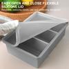 2pcs Easy-Release Silicone Ice Cube Trays with Lids - Flexible, Reusable Large Ice Cube Molds for Freezer, 1 Cup Portions for Soups, Stews, Sauces