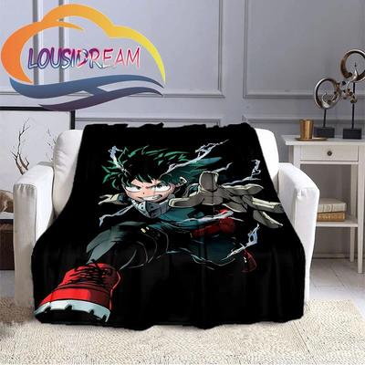 Cartoon My Hero Academia Fleece-Überwurfdecke, Allover-Druck, Geschenke für Sie/Ihn. Musterdecke