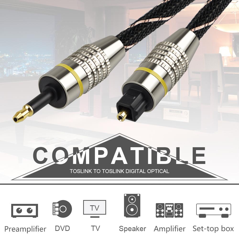 Mini Toslink to Toslink Cable 3.5mm Digital Sound SPDIF Optical Audio Adapter for TV Box Soundbar - Optical out ConverterGood product