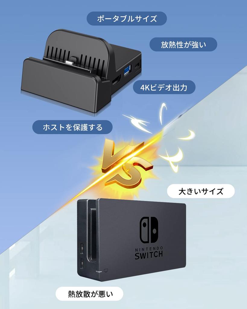 AOJAKI Switch Stand 4K Direct TV Switch Dock Heat Equipped with 3 USB Japanese Instruction Manual Included [TV/Tabletop Mode] Output, Dissipation,