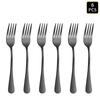4/6/16/24pcs Black Stainless Steel Cutlery 1010 Round Handle Fork and Spoon Cutlery Set Suitable for Home and Hotel4