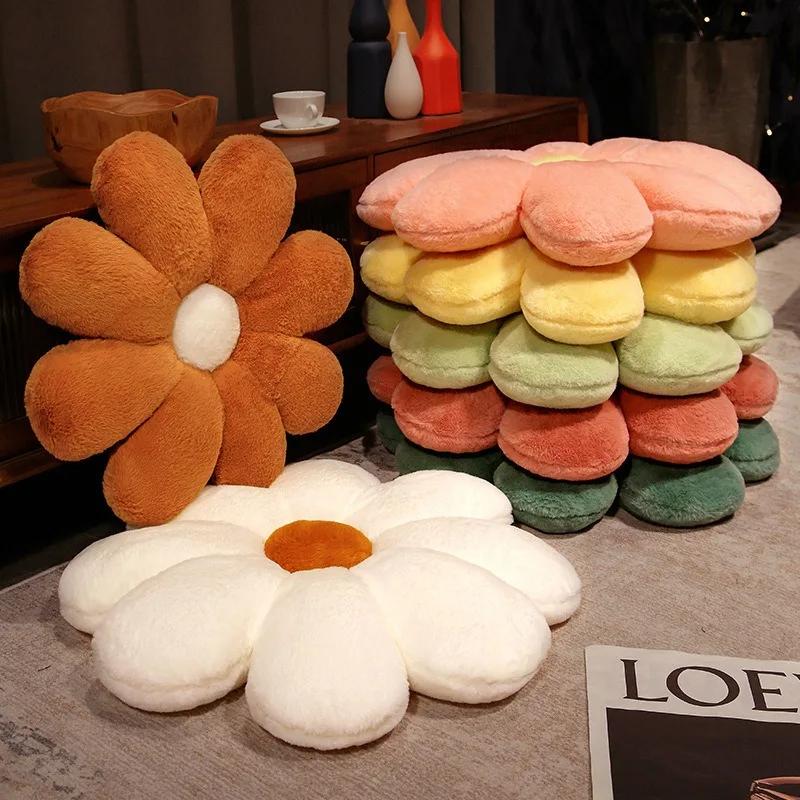 50cm Small Daisy Flower Shape Seat Cushion-Soft Butt Cushion for Tatami & Office Relaxation Cute Home Decoration Comfort Cushion