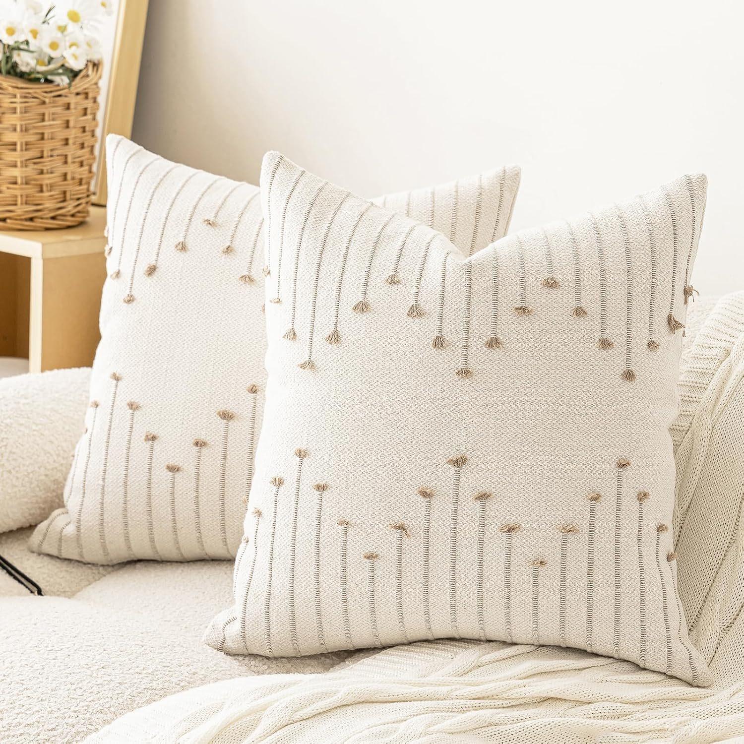 

Small Fresh Cotton Bedside Cushion Nordic Ins Style Living Room Home Pillow New Pillowcase Cotton and Linen Pillowcase Cushion 45 * 45cm (excluding pillow core)