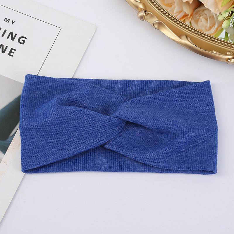 

Однотонная женская повязка на голову для девочек, скрученная эластичная резинка для волос, аксессуары для волос, детские повязки на голову сапфир синий