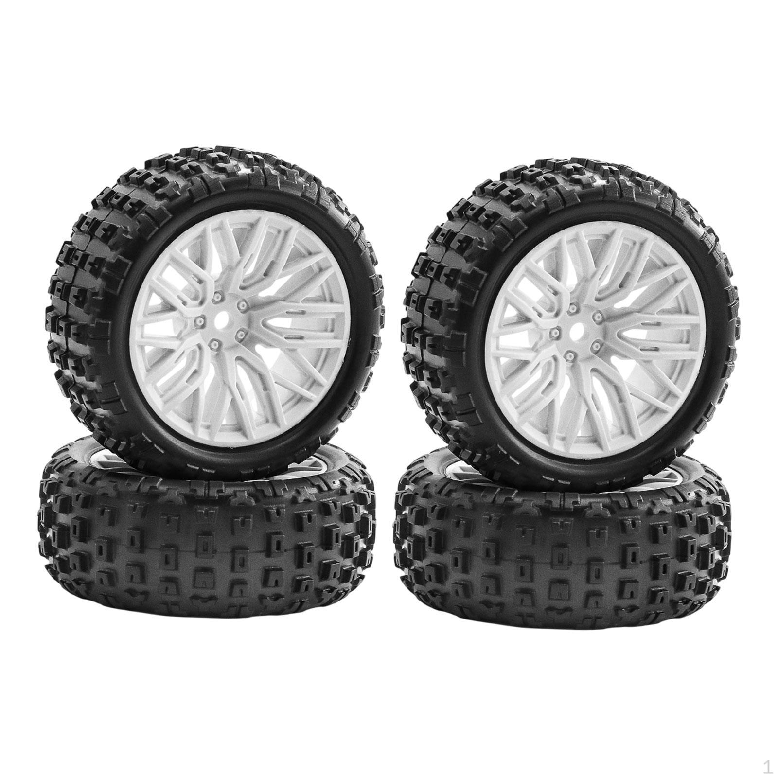 

4 Pack of 1:18 Scale Rubber Tires for Typhon Grom RC Vehicle білий