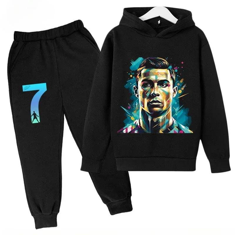 Spring Autumn Children's Set Brand Print Sports Hoodie+Pants Suit 2-piece Set Boys Girls Clothes Casual Fashion Kids Tracksuits