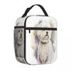 Bestselling Original Watercolor Maltese Minimalist Neoprene Lunch Bag Seaside Lunch Foldable Lunch Bag