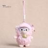Aesthetic Keychain Gift Plush Sheep Doll Pendant for Bags And Keys, Soft Curly Stuffed Animal Waxy with Bow Glasses Accessories, Cute Hanging Ornament
