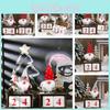 Unique Wooden Pinecone Countdown Calendar Santa Decoration With Grey Hat For Holidays