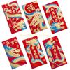 6pcs Chinese Long Red Envelopes Dragon Year Luck Money Pocket Hongbao Red Packet for 2025 New Year Of Dragon Decor top sale