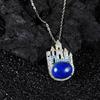 Personalized Earrings Castle Colored Treasure Pendant S925 Sterling Silver Inlaid With Natural Lapis Lazuli Gemstone Necklace Women'S Jewelry
