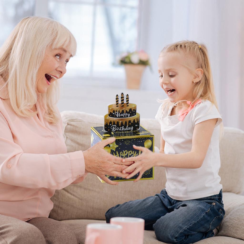 32pcs/1set Surprise Gift Box Birthday Party Decoration Kids Adults Happy Birthday Black Gold Surprise Box Baby Shower Decoration