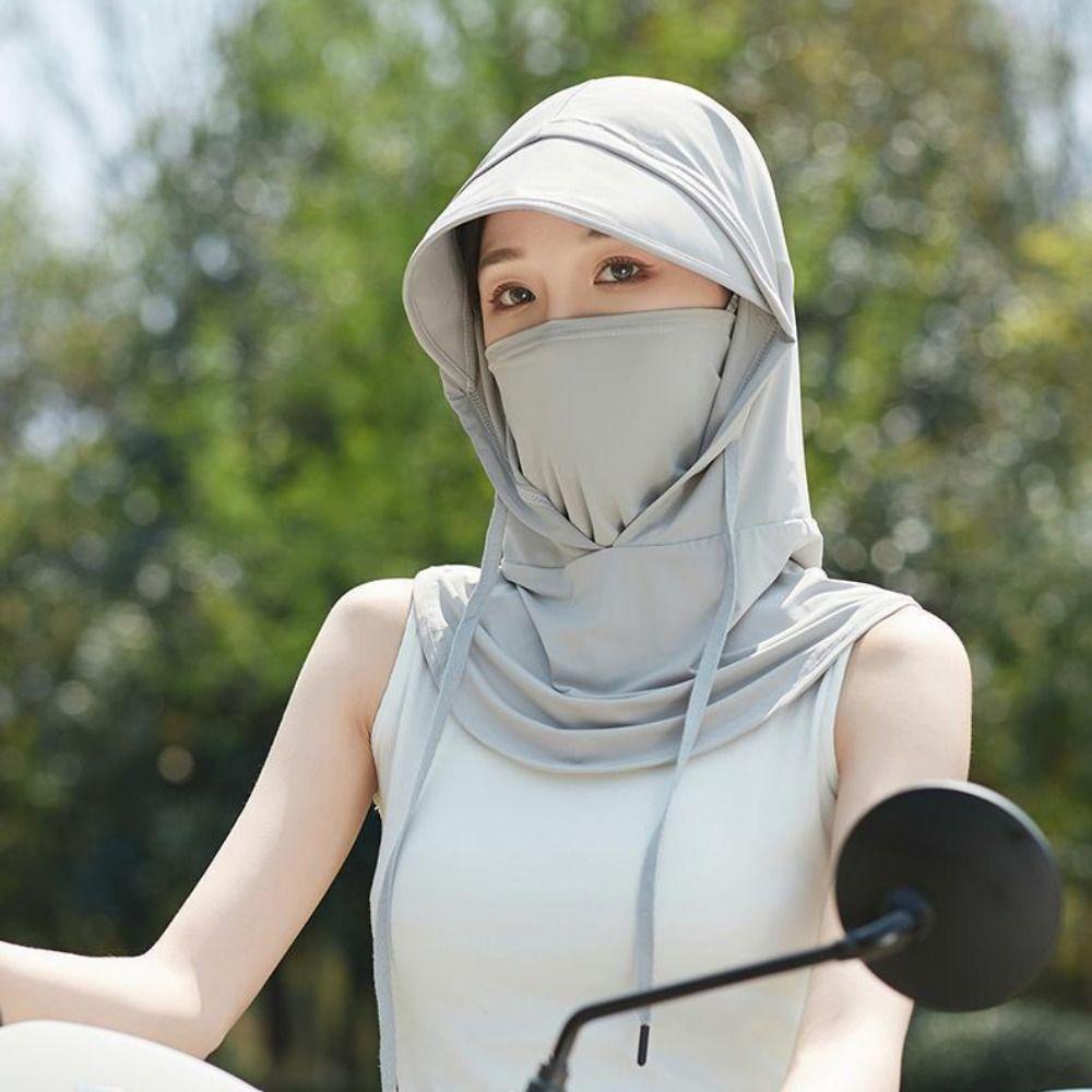 Neck Protection Sunscreen Mask Sunscreen Ice Silk Hat Fashion UV Protection Neck Gaiter  Summer