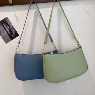 Casual Women Hobos Handbagsnewest Women'S Fashion Handbags Retro Solid Color Pu Leather Shoulder Underarm Bag Handbag