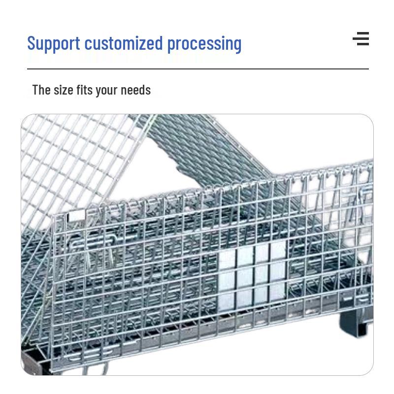 Folding Galvanized Iron Frame Logistics Cart with U-shaped Feet