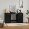 Day and Night - Day and Night Vanity Set with LED Solid Black Pine Wood
