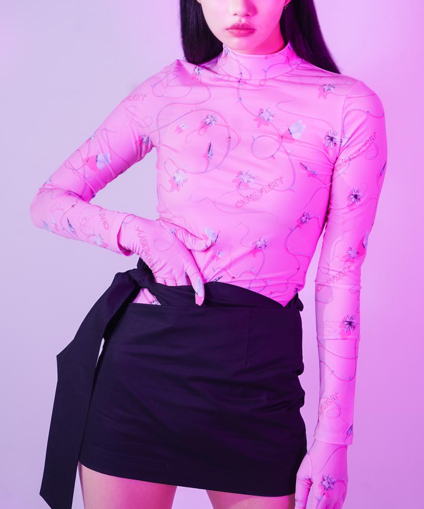 Kwajipyuliti Black Cotton Belted Skirt
