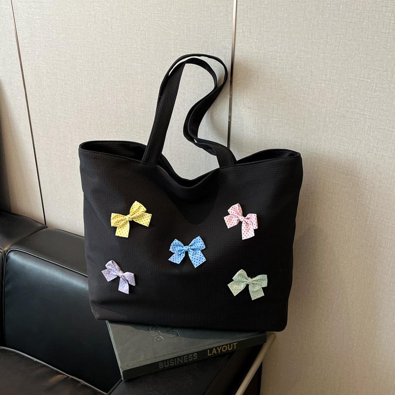 CANVAS Colors Bow Large Capacity Shoulder Bags Summer Versatile 2026  Bags for Women Commuting Sweet Women's Handbags