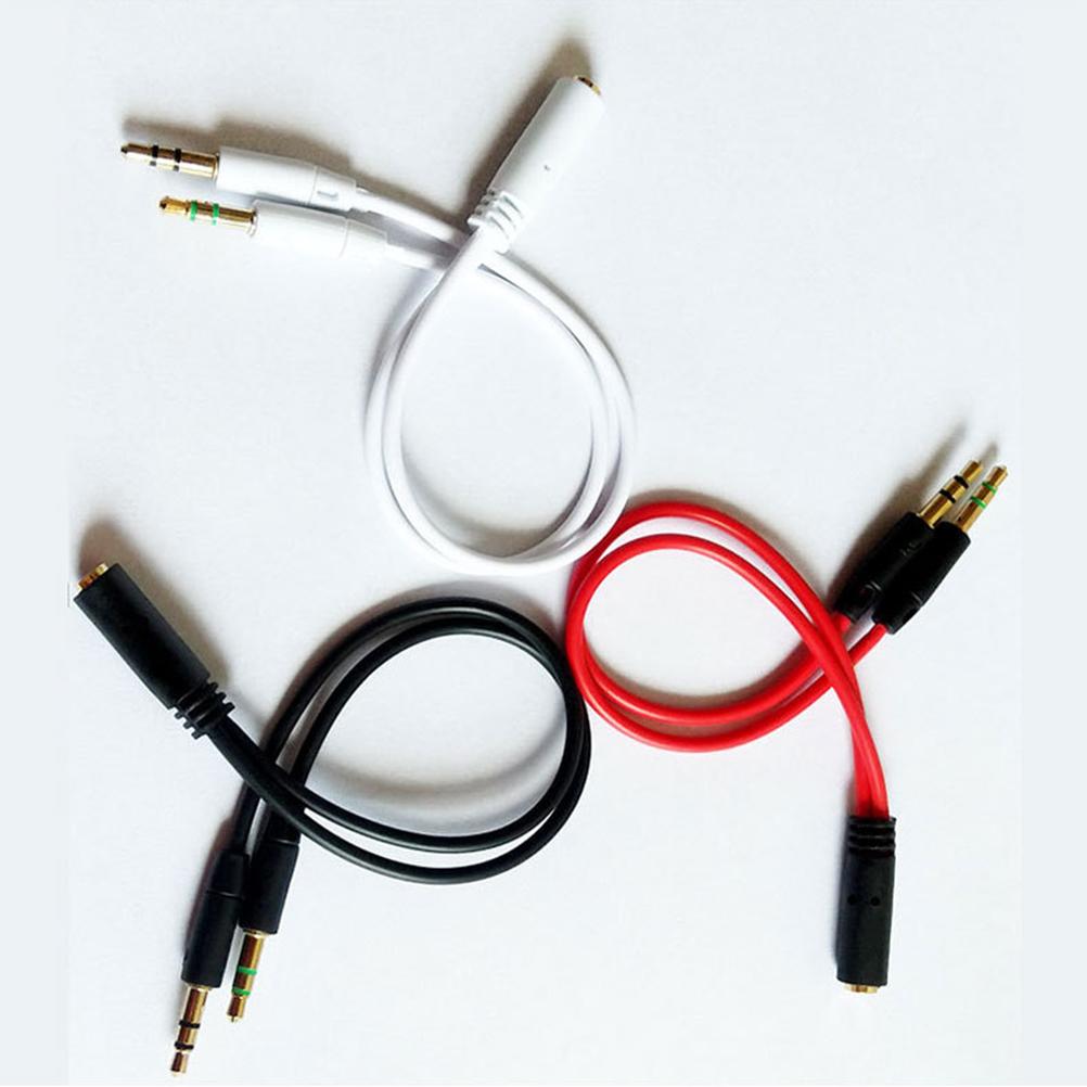 Splitter Headphone for Computer 3.5mm Female to 2 Male Headphone Mic Audio Y Splitter Cable