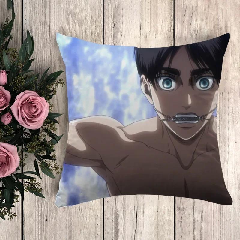 Anime Pillow Attack On Titan Cushion Covers for Bed Pillows Decorative Pillowcases  Fall Decor Pilow Cases Pillowcase