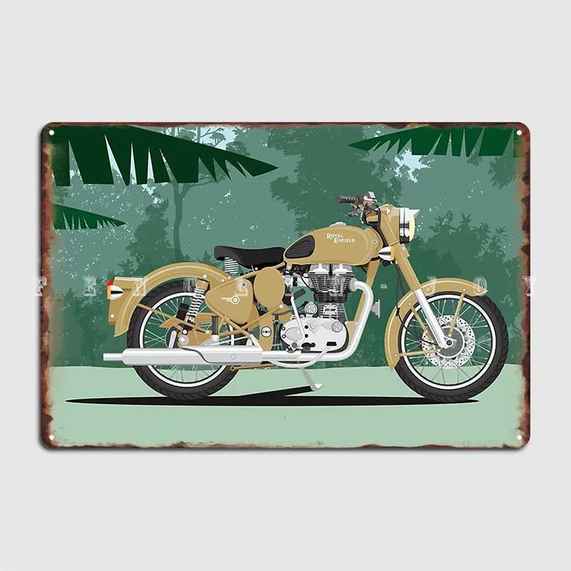 

Металлическая вывеска Мотоцикл Royal Enfield Живопись Декор Пещера Паб Индивидуальная Настенная Роспись Жестяной Знак Постер 20x30cm（7.8x11.8inch）