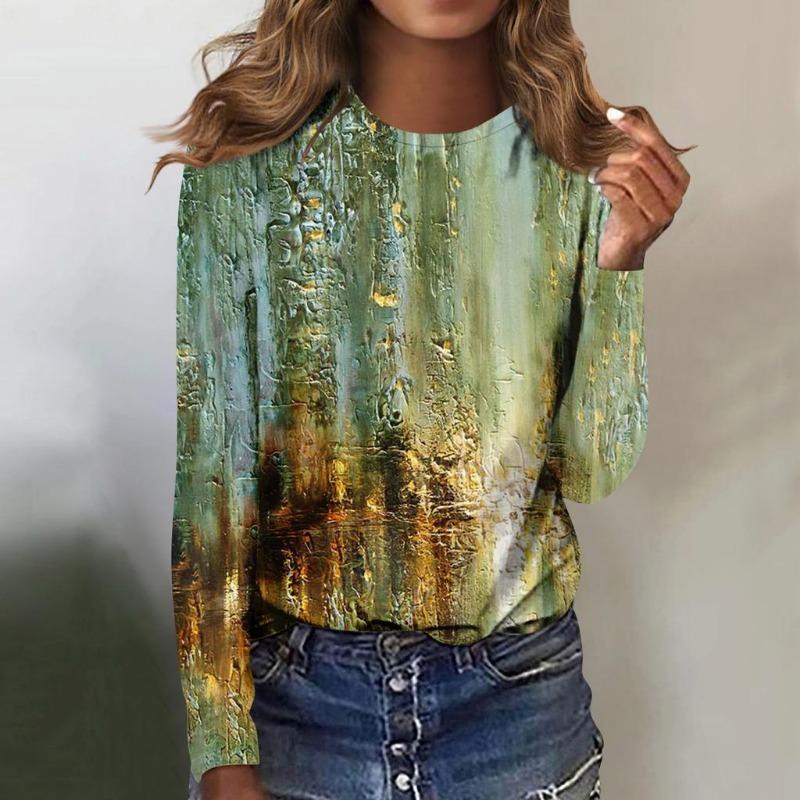 

3D-принты, женские футболки с узором, повседневный свитер с круглым вырезом и длинным рукавом, одежда Y2K, модная футболка для девочек 5XL